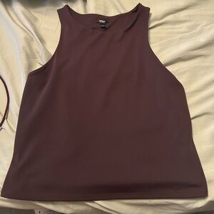 Express Cropped Tank in Rich Brown